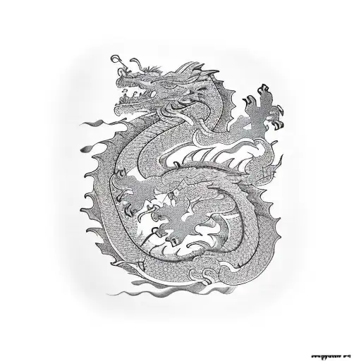 Dragon And Tiger Suminagashi