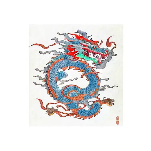 Dragon And Tiger Suminagashi