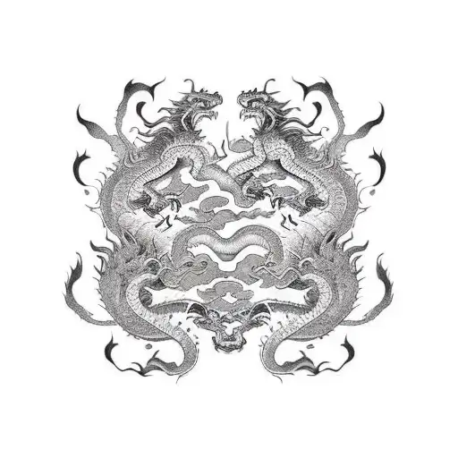 Dragon And Tiger Suminagashi