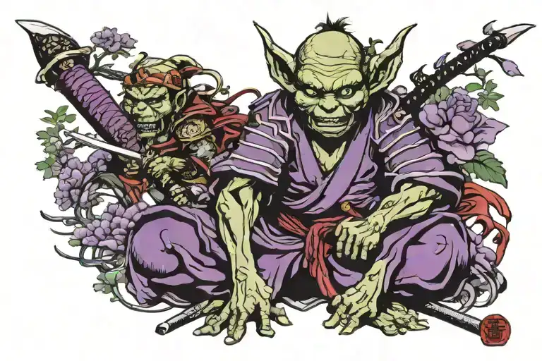 Goblin Samurai With Purple Skin
