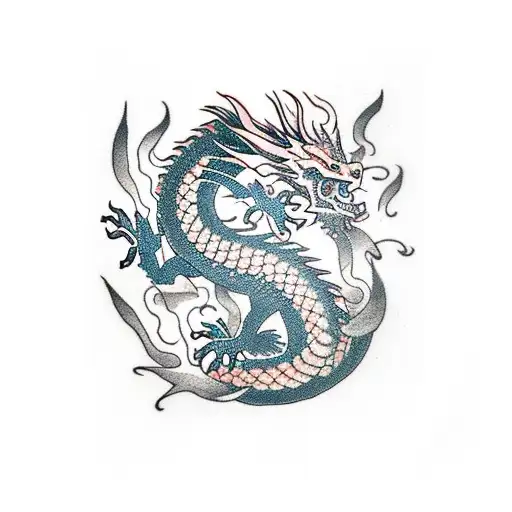 Dragon In A Field Of Fire