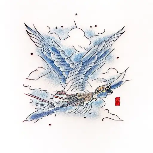 Crow Flying In The Sky