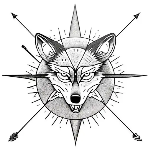Arrow Compass Wolf