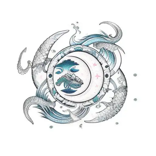 Ocean Scorpio Sign Bufallo Rose Moon