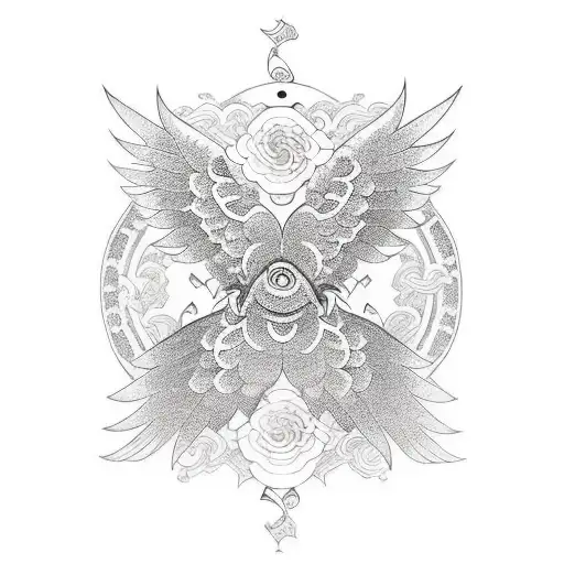 Ornate Wing In Japanese Style