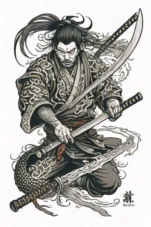 Katana With Japenes Letters