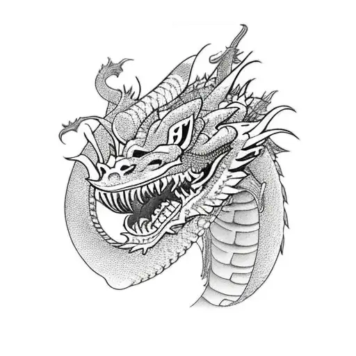 Dragon With Roses For A Sleeve