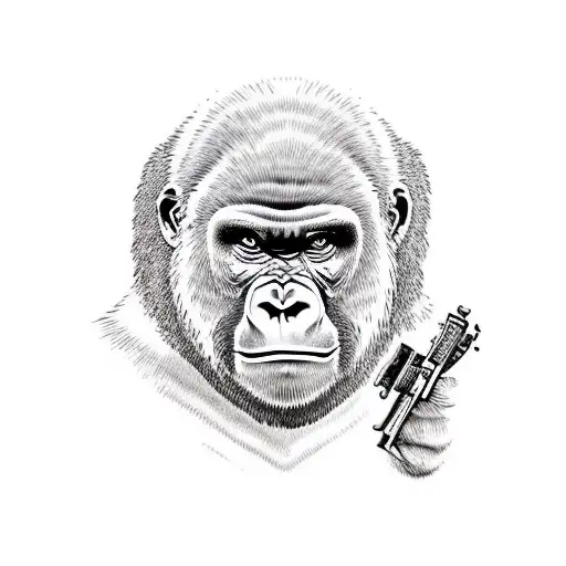Gorilla Holding A Grenade