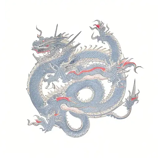 Dragon Japones Con Una Espada Samurai