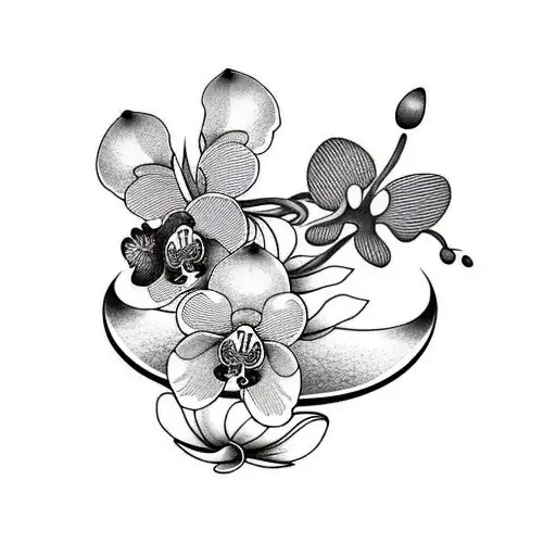 Dog Paw With Orchid Flower