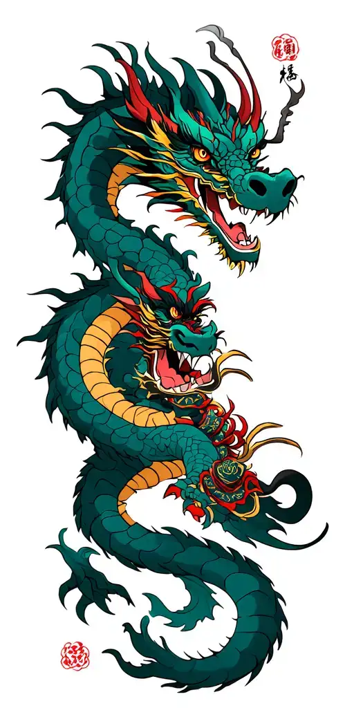 Dragon And Samurai Warrior