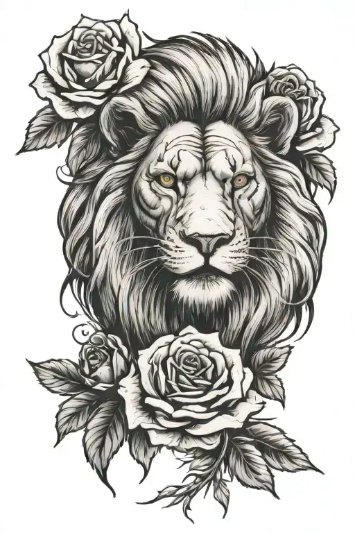 Lion With Rose Starting From