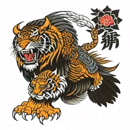 Tiger Fighting Eagle