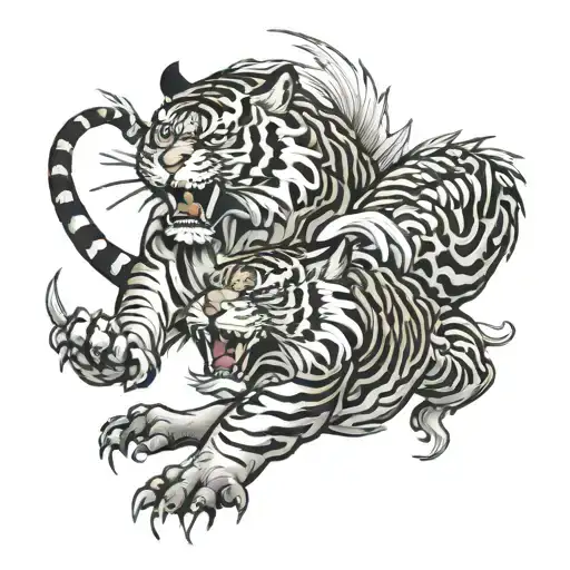 Tiger And Eagle Fighting