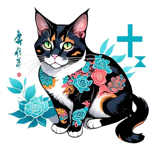 Cat With Cyberpunk Aesthetics