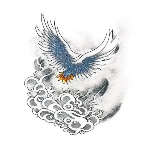 Phoenix Rebirth From Ashes On Chest