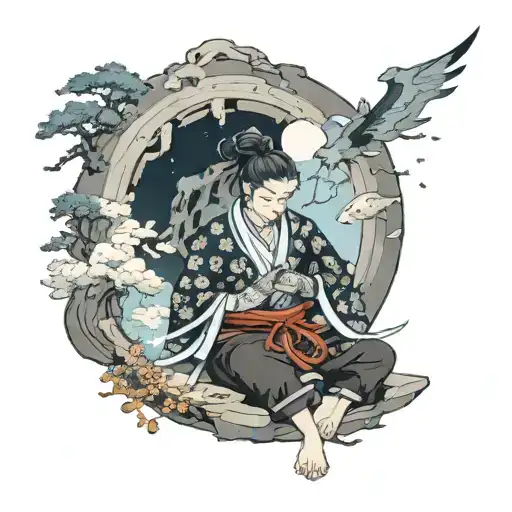 A Genshin Impact Character Practicing Ancient Magic In A Mountain Cave