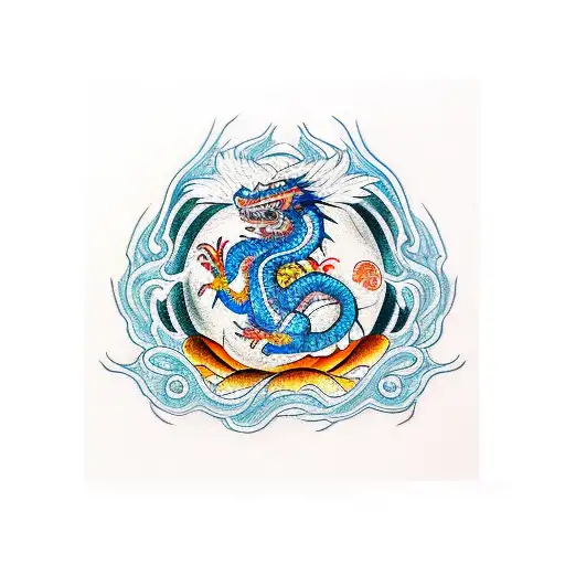 Dragon Holding A Dragonball