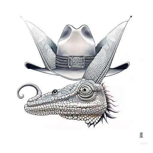Chameleon Wearing A Cowboy Hat