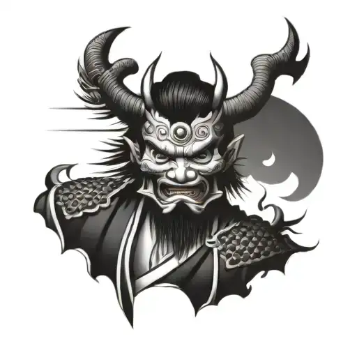 Samurai And Oni Mask