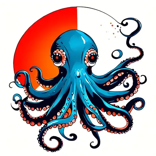 Octopus With Rising Sun Skin