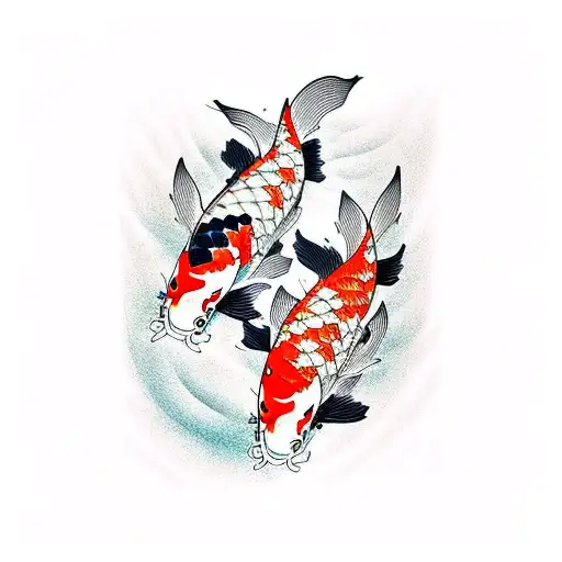 2 Koi Fish In A Pond