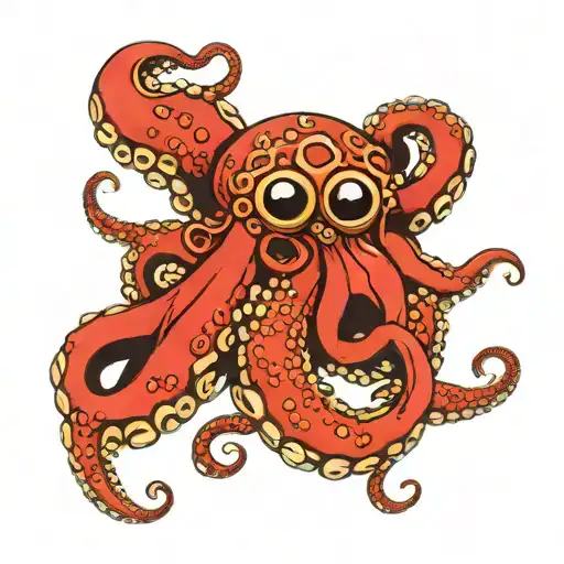 Red Octopus With Gogggles