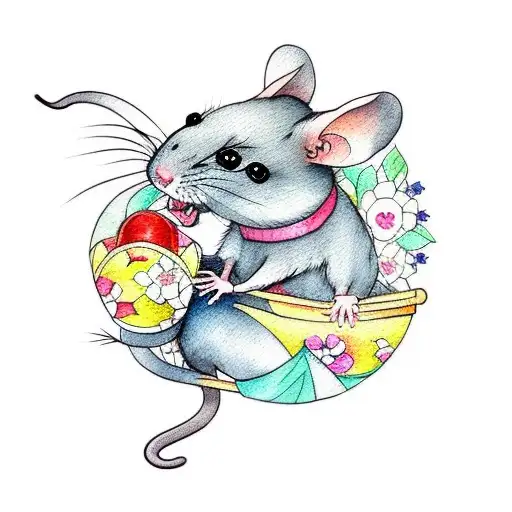 Cute Rat Watercolor