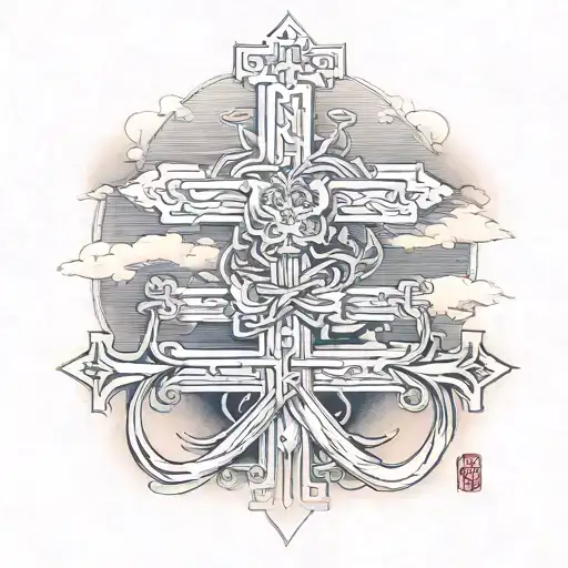 Christian Cross Being Carried On Back