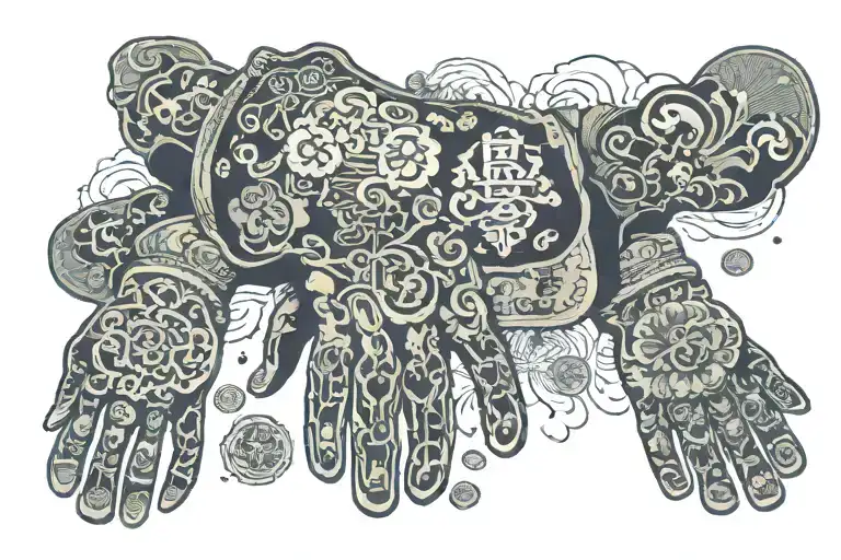 Money Falling And Hasma Hand Protection