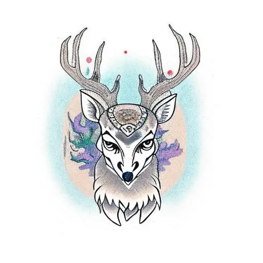 Deer Head And Owl