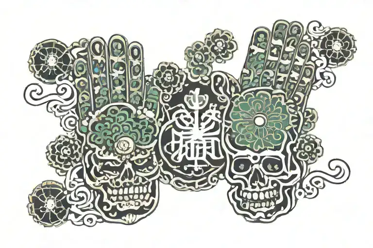 Money And Hasma Hand Protection Strenght Belief Rise