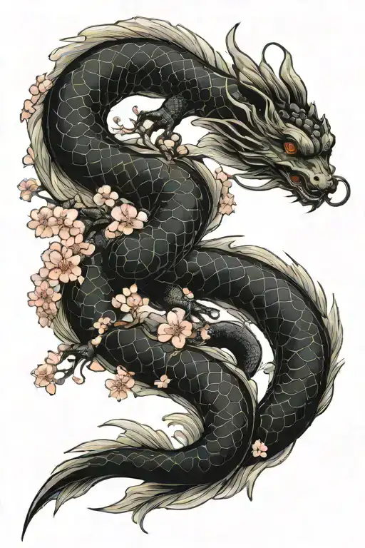 Fish Dragon Samara Cherry Blossom Tree