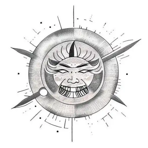 Sun And Moon With Arrow