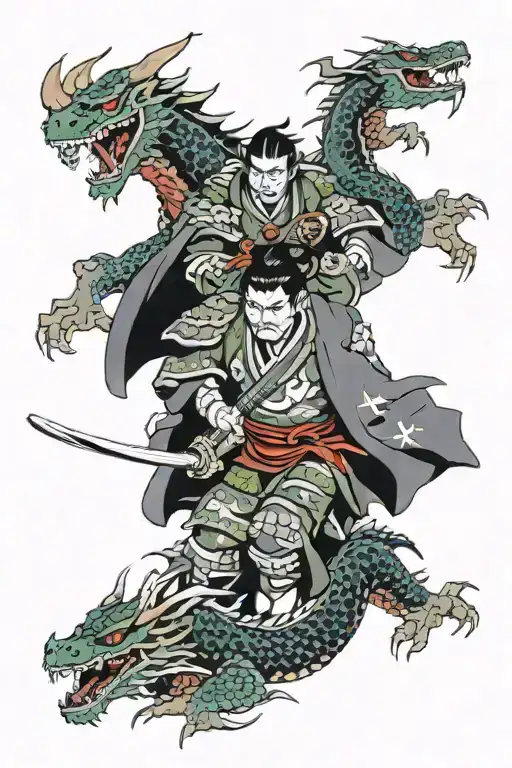 Samurai And Dragon