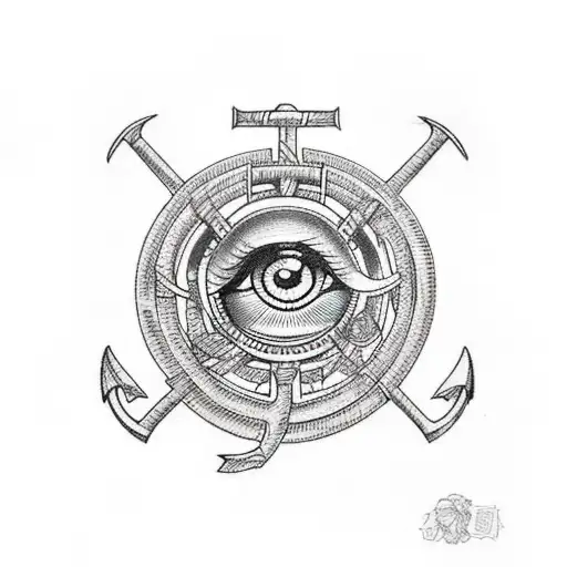 Anchor With Eye Beams Of Light