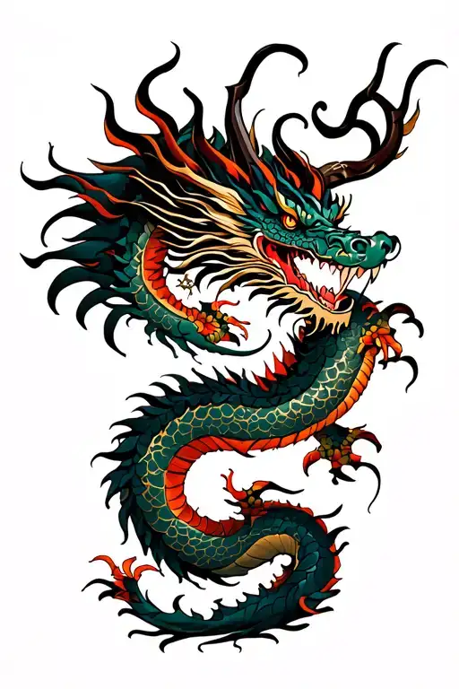 Dragon Tattoo Design Combining
