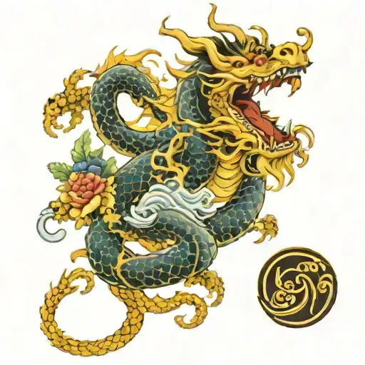 A Dragon Around Some Nature Elements