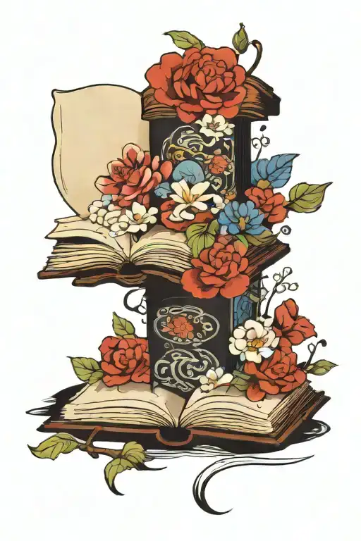 Open Book With Flowers