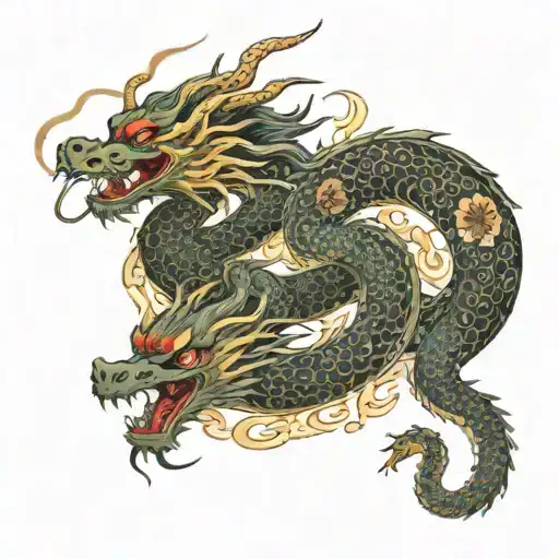 A Long Dragon Around Some Nature Elements