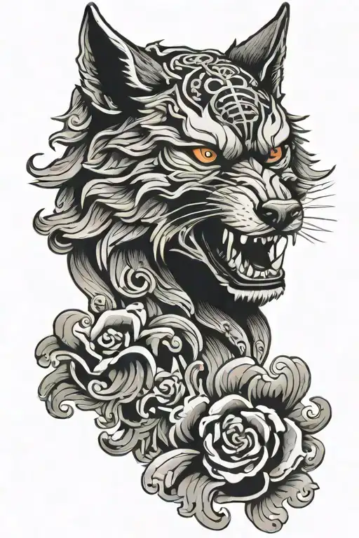 Powerful Emperor Symbol With Wolf Head