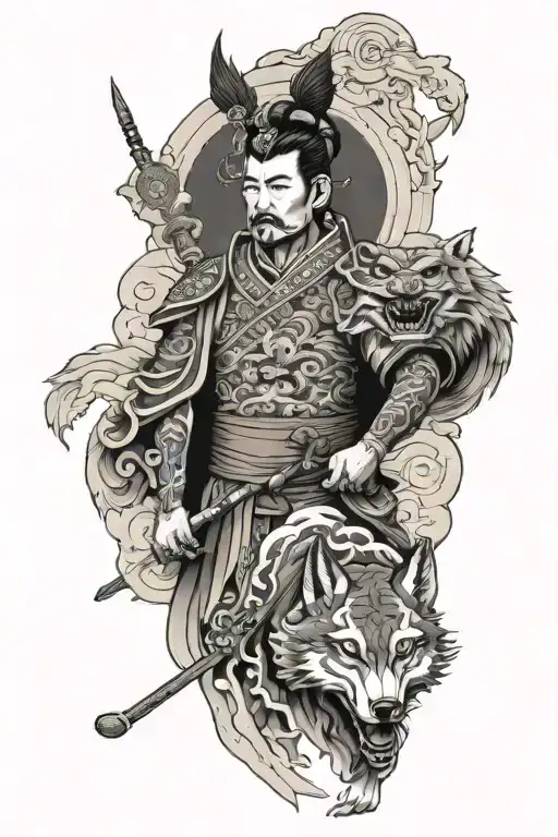 Powerful Emperor With Wolf