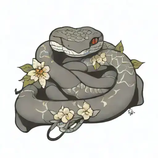 Snake With Flowers