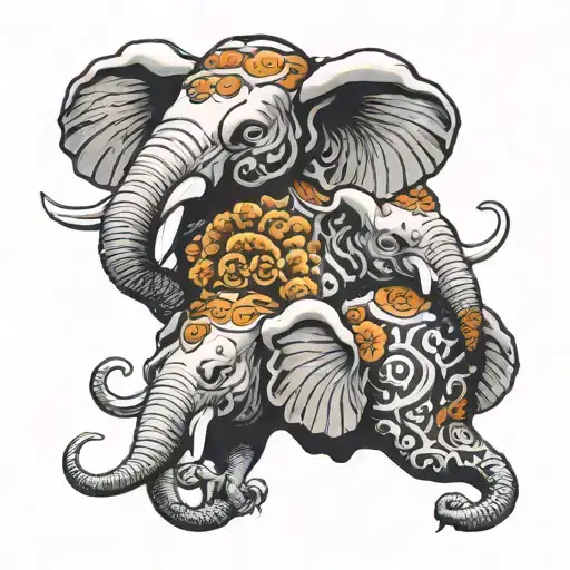 3 Headed Elephant Head