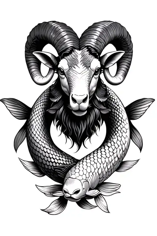 Ram With 2 Koi Fish Around It