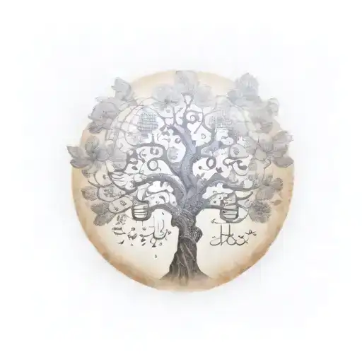 A Steam Punk-inspired Tree Of Life With Musical Notes Flowing Through The Branches
