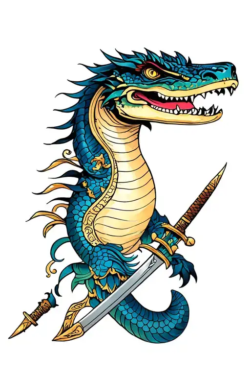 Sobek With Moon And Dagger