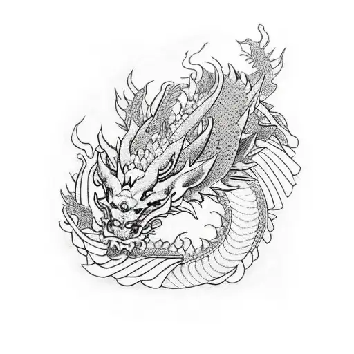 Dragon And Peonies