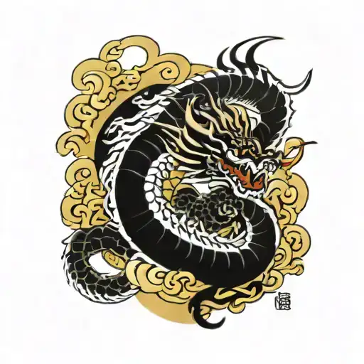 Sol Con Dragon Y Letras