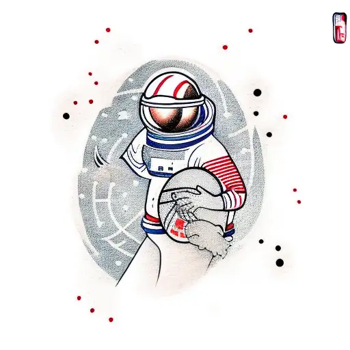 Astronaut Dunking Basketball